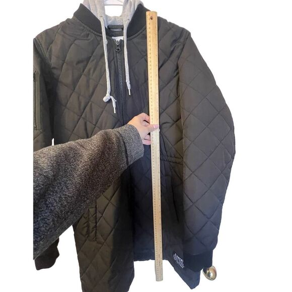 Element Streetwear Quilted Puffer Long Hooded Black Men's Jacket Large - Picture 7 of 10